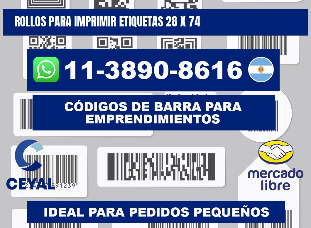 rollos para imprimir etiquetas 28 x 74