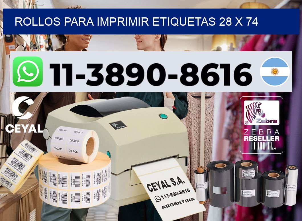rollos para imprimir etiquetas 28 x 74