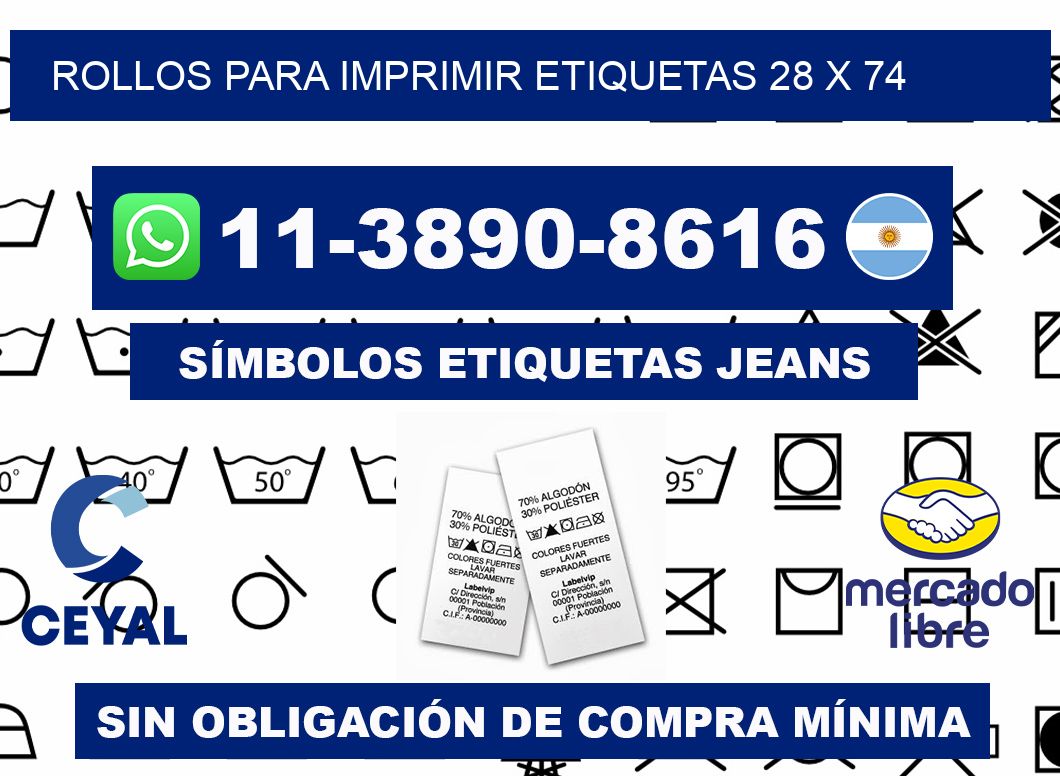 rollos para imprimir etiquetas 28 x 74
