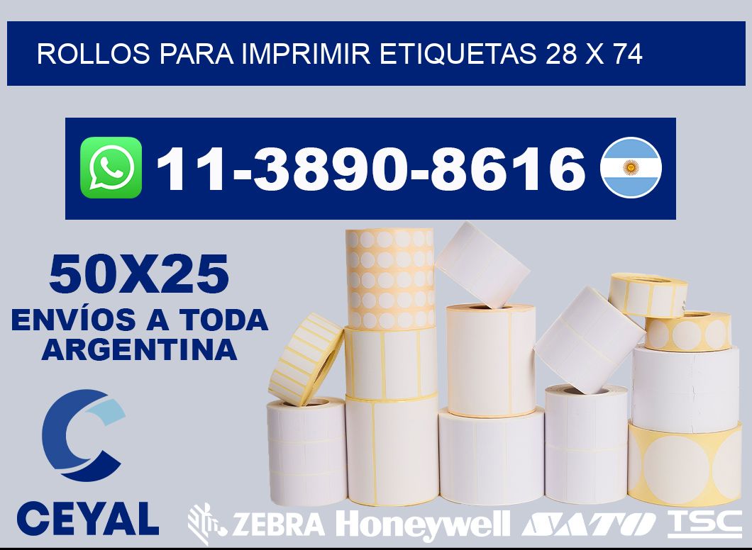 rollos para imprimir etiquetas 28 x 74