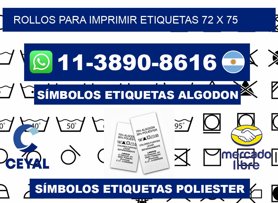 rollos para imprimir etiquetas 72 x 75