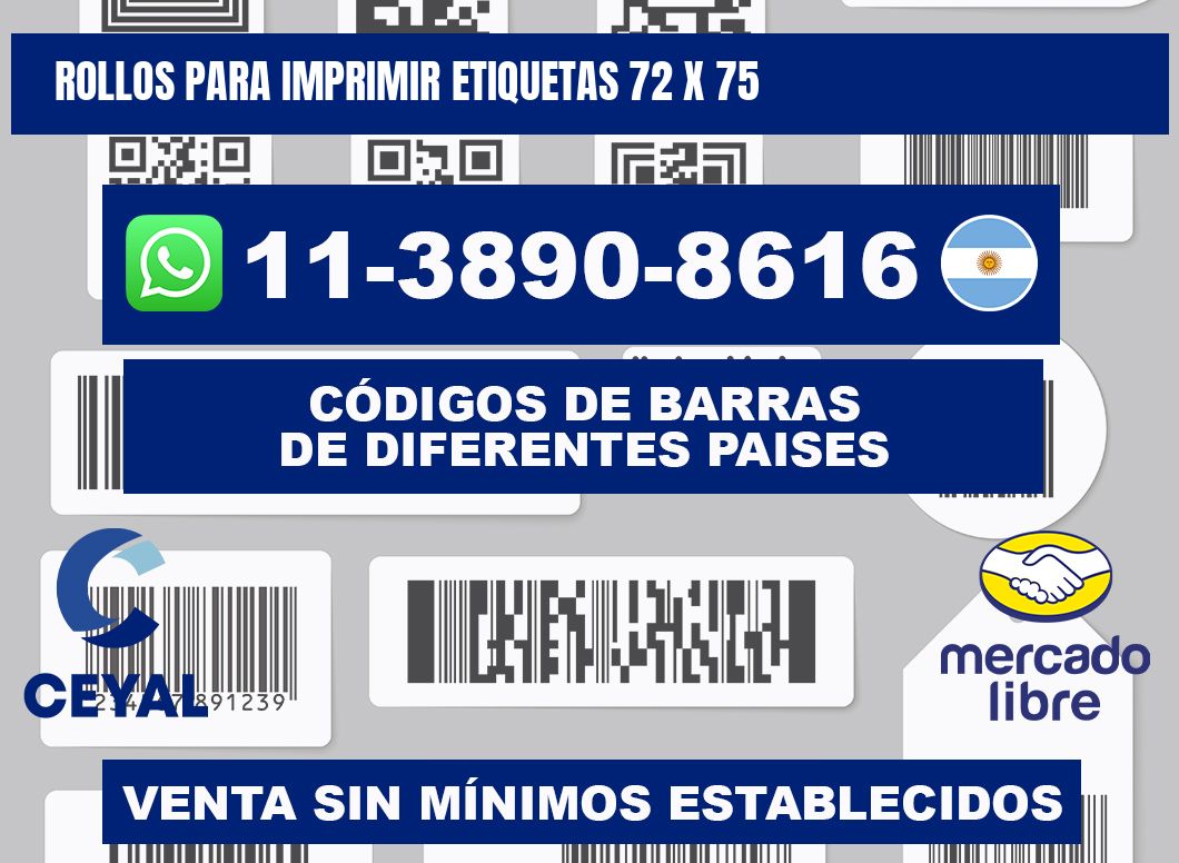 rollos para imprimir etiquetas 72 x 75