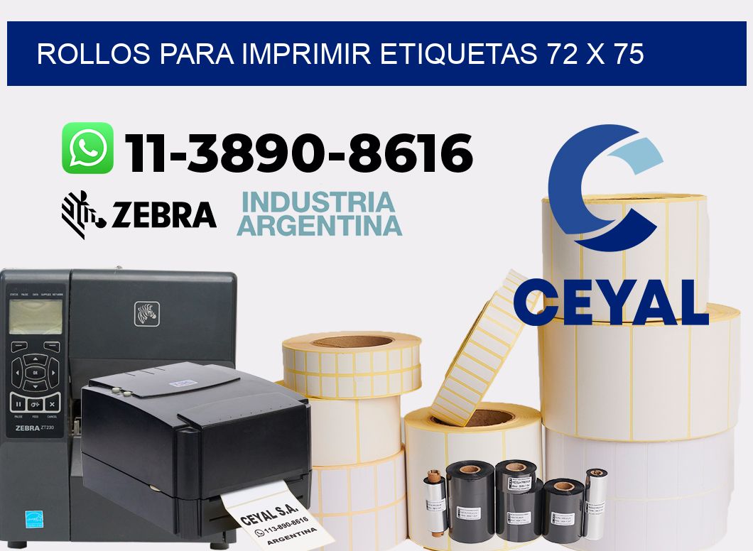 rollos para imprimir etiquetas 72 x 75