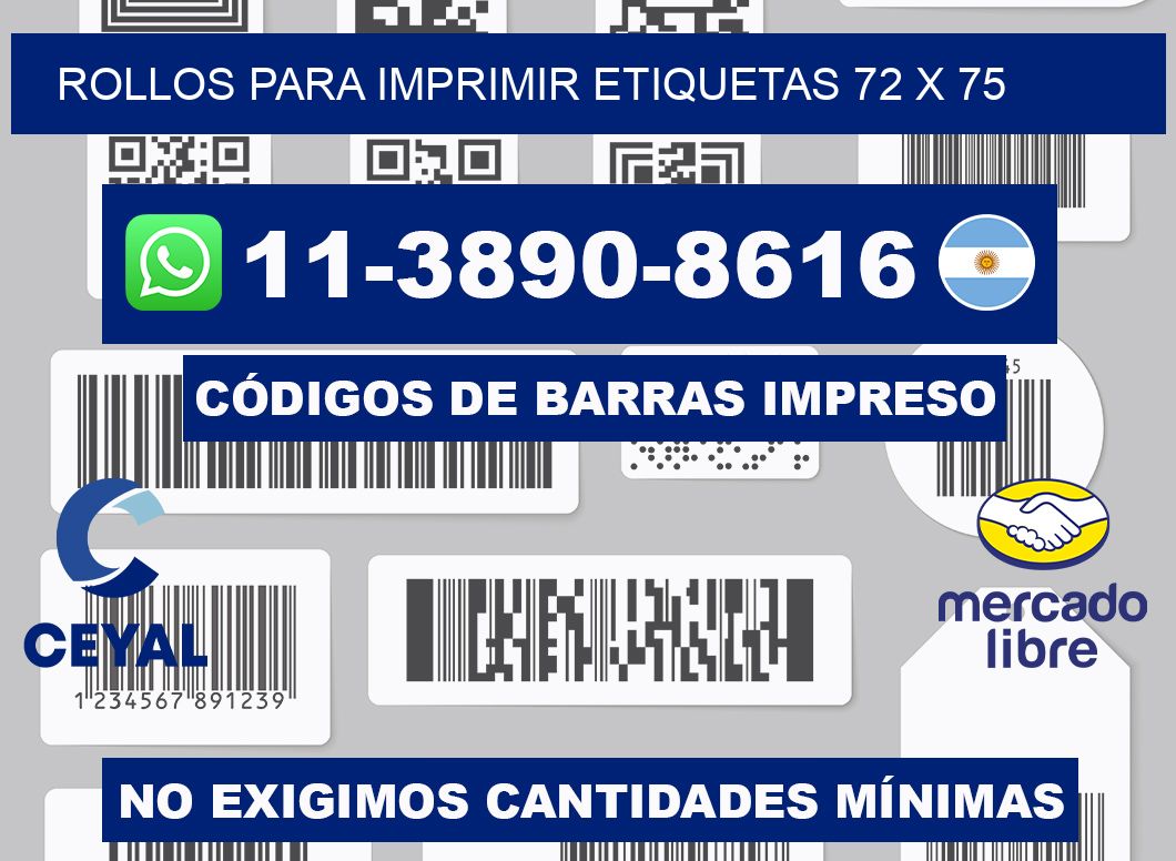 rollos para imprimir etiquetas 72 x 75