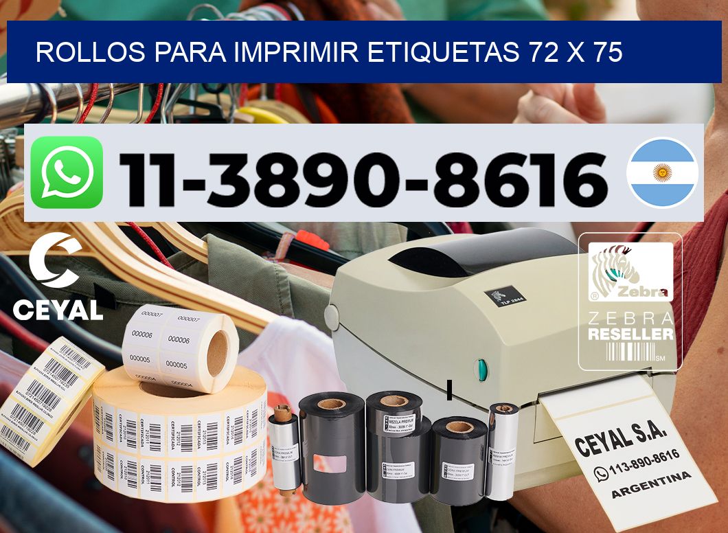 rollos para imprimir etiquetas 72 x 75